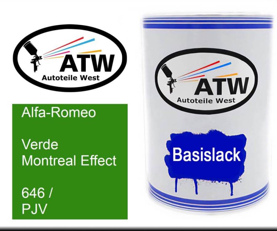 Alfa-Romeo, Verde Montreal Effect, 646 / PJV: 500ml Lackdose, von ATW Autoteile West.